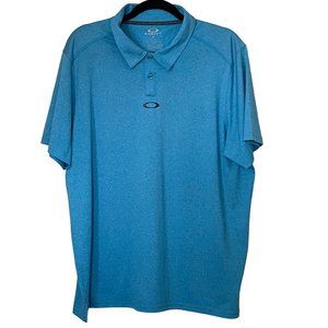 Oakley Hydrolix Men's XL S/S Polo Shirt Tailored Fit Light Blue Golf Performance